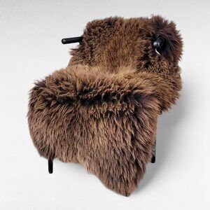 HUGE Large Lofty Brown Sheepskin 52" x 30"